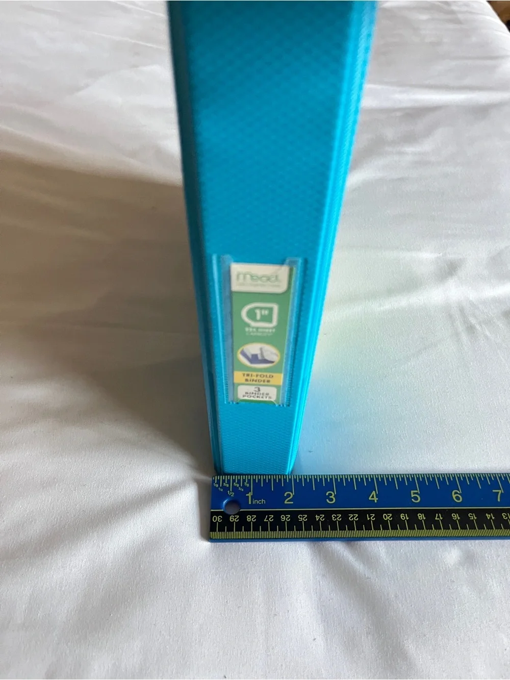 Mead Blue 1 Inch Tri-Fold 3 Ring Binder D-Rings 225 Sheet Capacity New